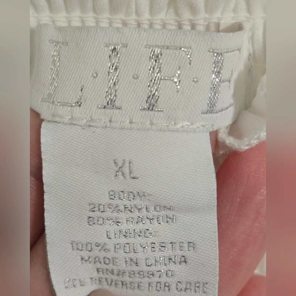 Life Women's White Ruffled Maxi Strapless Tube Top Dress Size XL - Picture 6 of 6